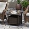 PE Wicker Outdoor Side Table with Umbrella Hole for Patio or Garden